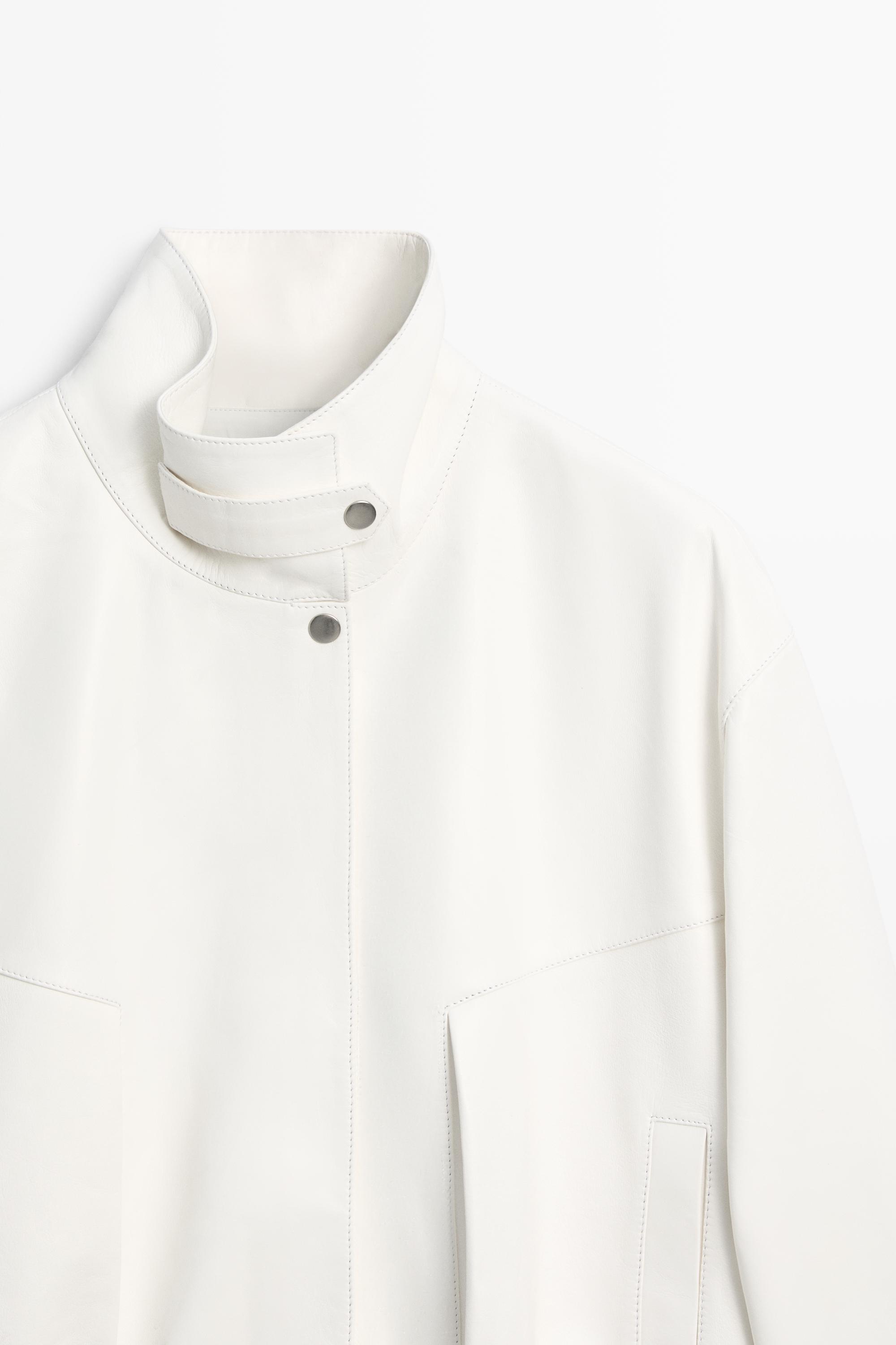 Veste bomber en cuir nappa